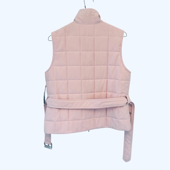NWT Lauren Ralph Lauren soft baby pink quilted puffer vest with belt. Women’s PL - Picture 5 of 14